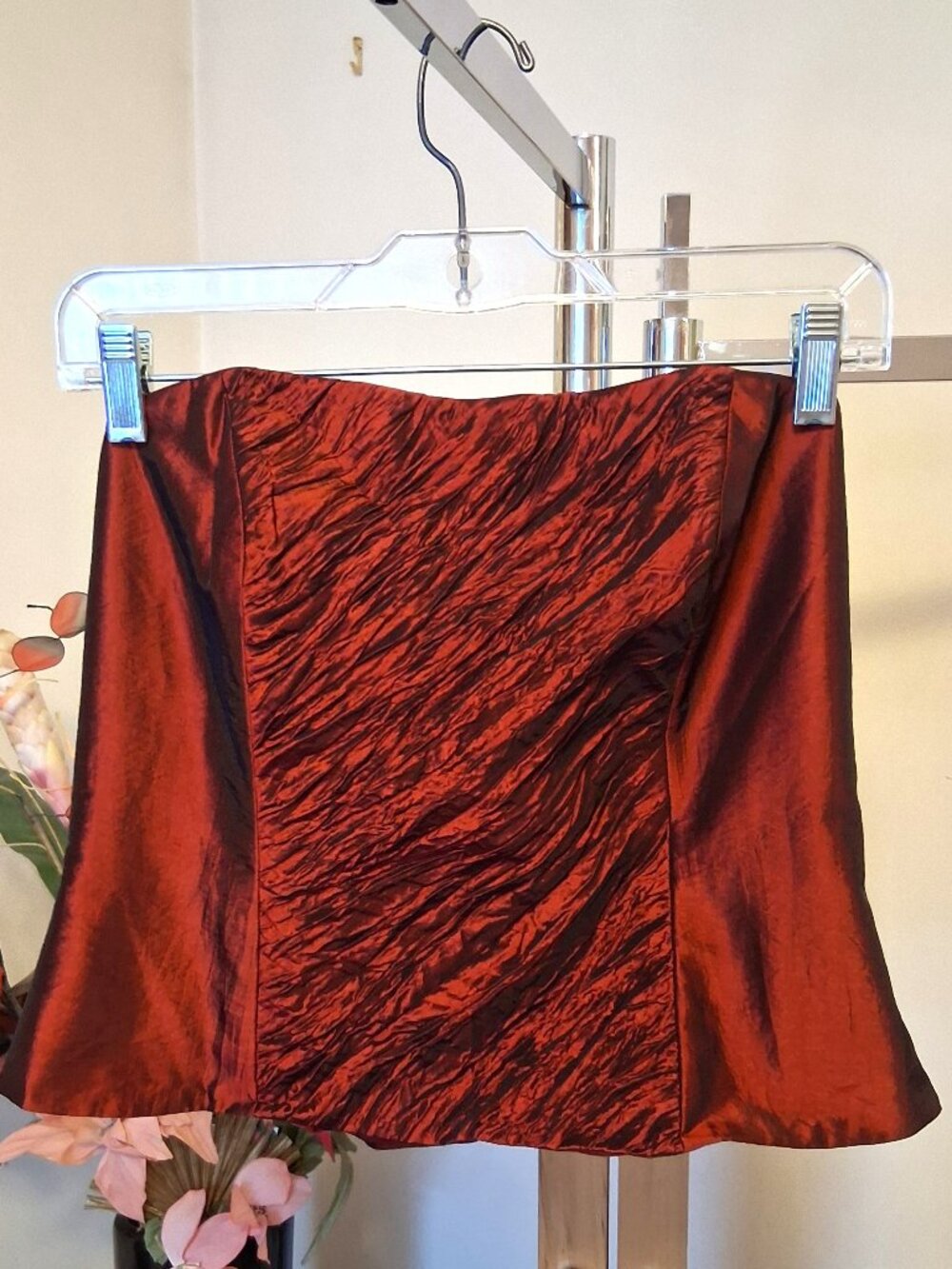 Simon Chang Red Corset Premium Quality Lined Top Strapless Bustier Corsets 8 M